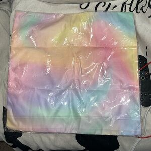 Pastel rainbow 🌈 colored square pillow case 17.5” New